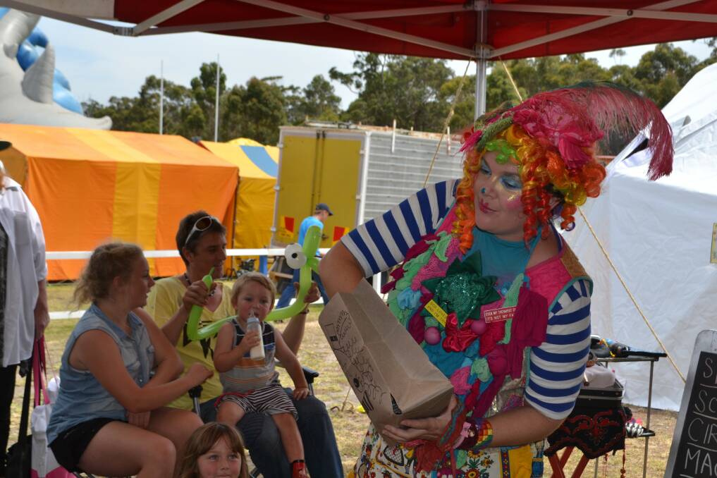 Toot the Magic Clown kept children enthralled with her mysterious magic tricks! 